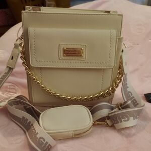 Steve Madden Cream Gold Crossbody Bag
